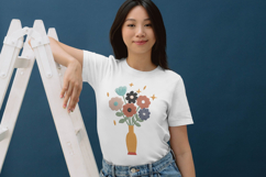 Colorful Flower Vase Embroidery Design Product Image 3