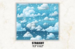 Snowy Clouds Tumbler Wrap | Winter Tumbler Wrap Product Image 3