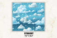 Snowy Clouds Tumbler Wrap | Winter Tumbler Wrap Product Image 3