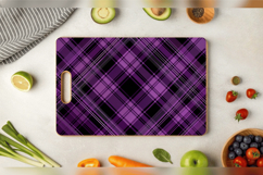 Purple Plaid Cutting Boards sublimation Designs Product Image 3