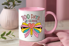 Coquette Bow 100 Days of School Sublimation PNG Product Image 3