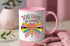 Coquette Bow 100 Days of School Sublimation PNG Product Image 3