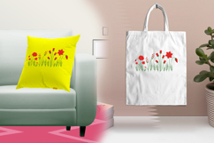 Red Wildflower Meadow Border Embroidery Design Product Image 3