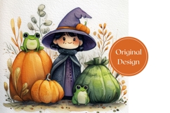 Watercolor Witch Tumbler, Cartoon Halloween Tumbler Design Product Image 3