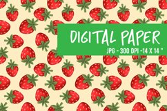 digital paper with Strawberry | red berries seamless pattern Product Image 1