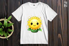 Cute Sunflower Characters Clipart Sublimation PNG Product Image 3