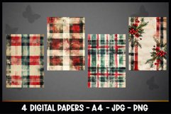 4 Christmas Digital Papers I Christmas Junk Journal Pages Product Image 2