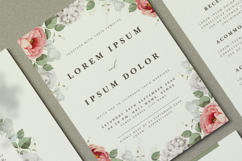 wedding invitation card set with wreath peonies flower Product Image 3