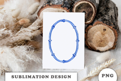 Watercolor Blue Bamboo Frame PNG Product Image 3