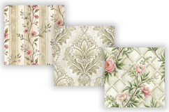 Canvas Toile Digital Paper Pack, Vintage Floral Toile Product Image 3