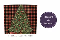 Christmas Tumbler Wrap, Buffalo Plaid Christmas Tree Tumbler Product Image 3