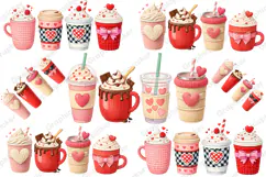 Yarn Valentine Coffee PNG, Valentine Coffee Faux Yarn PNG Product Image 1