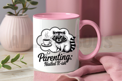 Humorous Parenting Design Featuring Raccoon With Coffee Product Image 3