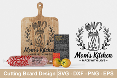 Mom&#039;s Kitchen Laser Cut SVG - Mother&#039;s day Cutting Board SVG Product Image 1