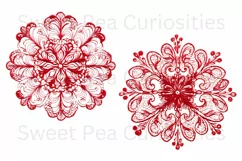 Embroidery, Flowers, Lace, PNG, Clipart, Red Product Image 3