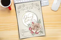 Vintage Floral Wedding Invitation Canva Template Romantic Product Image 3