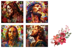 Stained Glass Christian Coaster, Jesus Christ Square Coaster Product Image 3