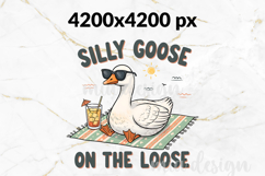 Silly Goose On The Loose PNG, Summer Goose Beach Sublimation Product Image 2