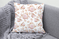 Love Tea Time Seamless Pattern, Valentines Digital Paper Product Image 3