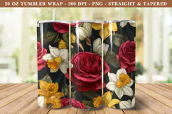 Rose & Daffodil Flower Tumbler Wrap | 20 oz tumbler wrap Product Image 1