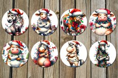 Christmas cow | funny Car coaster &amp; key chain sublimation Product Image 3