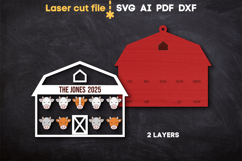 Barn Christmas Tree Toy SVG laser cut files for Glowforge Product Image 3