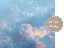 Glitter Sky Tumbler Wrap, Blue Tumbler Sublimation, Sky PNG Product Image 3