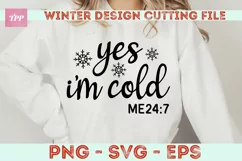 Funny Winter Svg - Design- I'm Cold Design SVG PNG EPS Product Image 4
