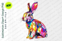 Colorful Geometric Rabbit Illustration Abstract Polygon PNG Product Image 1
