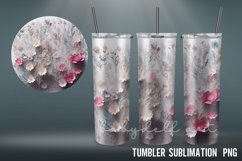 3D Tumbler Wrap| 3D Flowers Art Tumbler Sublimation Product Image 7