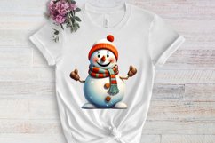 Funny Snowman Sublimation Clipart, watercolor Clipart Product Image 3