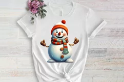 Funny Snowman Sublimation Clipart, watercolor Clipart Product Image 3