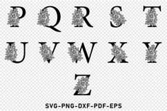 Rose Flower Monogram Letter SVG Laser Cut Files Product Image 3