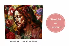 Stained Glass Jesus Tumbler Wrap, Easter Tumbler PNG Product Image 3