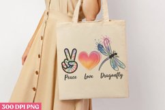 Peace Love Dragonfly PNG, Dragonfly Sublimation PNG Product Image 1