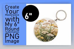 Cute Flamingo with Flowers Round Design PNG Product Image 1