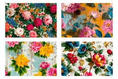 Floral Cosmetic Bag PNG, Vintage Flowers Cosmetic Bag Print Product Image 3