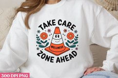 Take care, zone ahead PNG, Retro Positive Sublimation Product Image 1