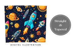 School Tumbler Wrap Design, Galaxy Tumbler Sublimation Product Image 3