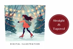 Christmas Tree Tumbler Wrap, Figure Skating Tumbler PNG Product Image 3