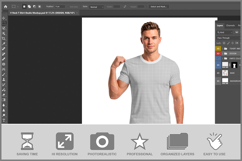 V Neck T Shirt Studio Mockup Product Image 2