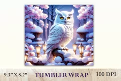 Sublimation Tumbler Wrap 3D White Owl / Png file Product Image 2