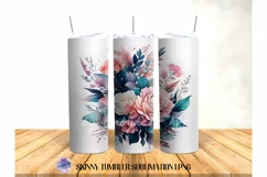 Watercolor Rose 20OZ Tumbler Sublimation Design Product Image 3