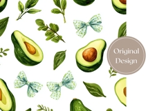 Watercolor Avocado Tumbler Wrap, Floral Tumbler Template Product Image 3