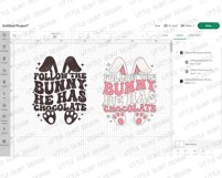 Follow the Bunny He has Chocolate SVG PNG | Retro Easter Product Image 5