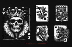 10 Bundle Dark Art Heart Card King Queen Love Skull Playing Product Image 5