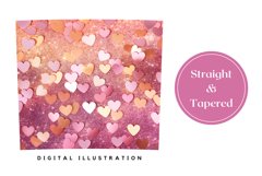 Love Hearts Tumbler Wrap, Glitter Tumbler Sublimation Product Image 3