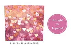Love Hearts Tumbler Wrap, Glitter Tumbler Sublimation Product Image 3