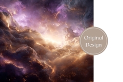 Purple Tumbler Wrap, Cosmic Sky Tumbler Sublimation Product Image 3