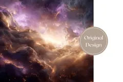 Purple Tumbler Wrap, Cosmic Sky Tumbler Sublimation Product Image 3